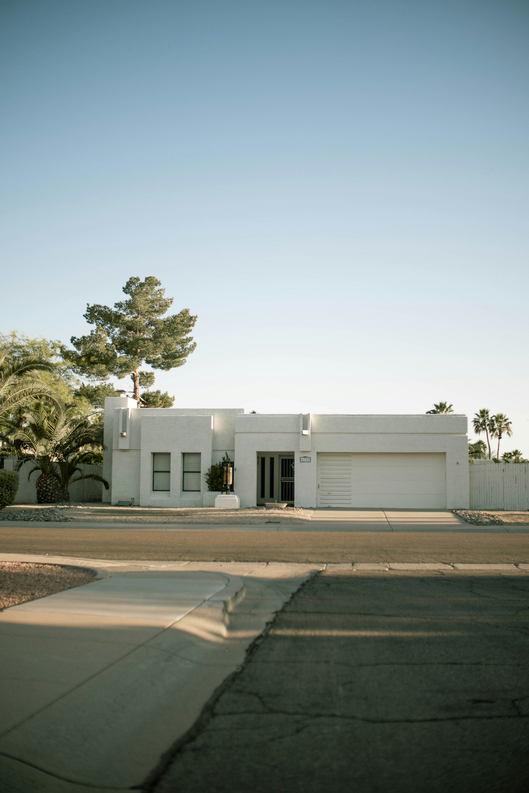 Single-story Arizona home with desert landscaping